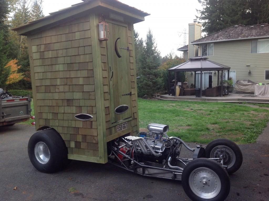 Outhouse show car ,rat rod ,hotrod ,street rod ,worlds Fastest Wooden outhouse?