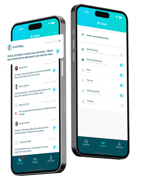 Voxist Smart Voicemail — live app screenshot