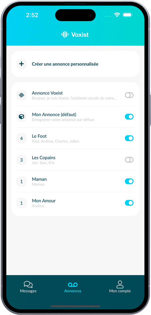 Capture de l'application Voxist