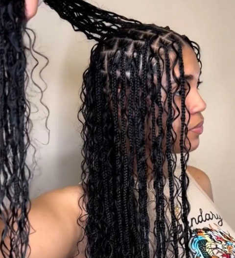 Boho Braids (Hair Included) Colors (Natural, Burgundy, Blonde, Copper, Mixed Colors)​ service