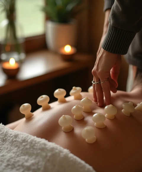 Therapeutic massage with cupping and aromatherapy