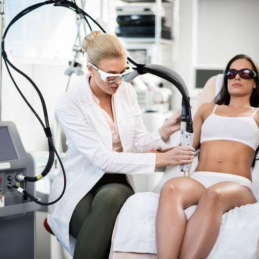 Clean, professional medical spa treatment room with neutral tones at Metropolitan Med Spa in Lorton