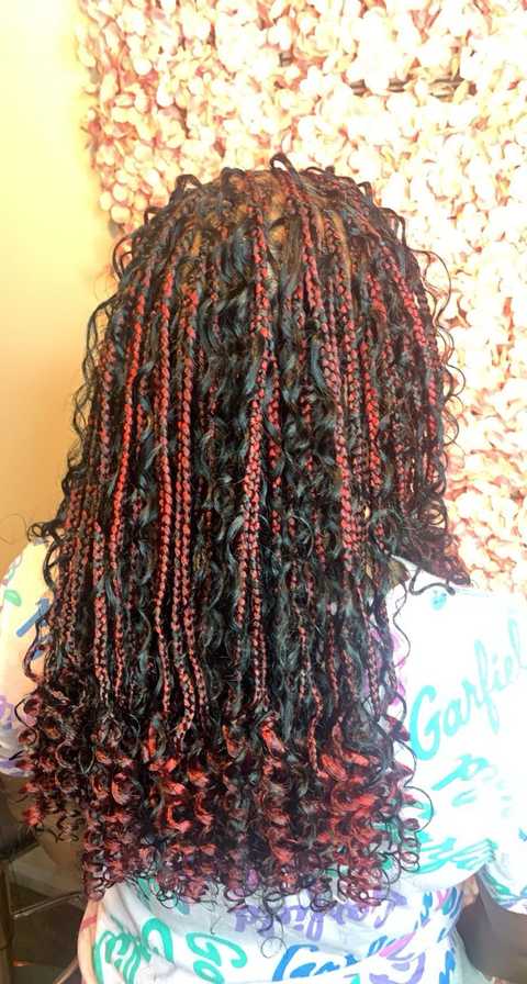 Boho knotless braids