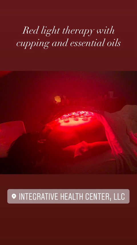 Massage therapy with Red or Blue light