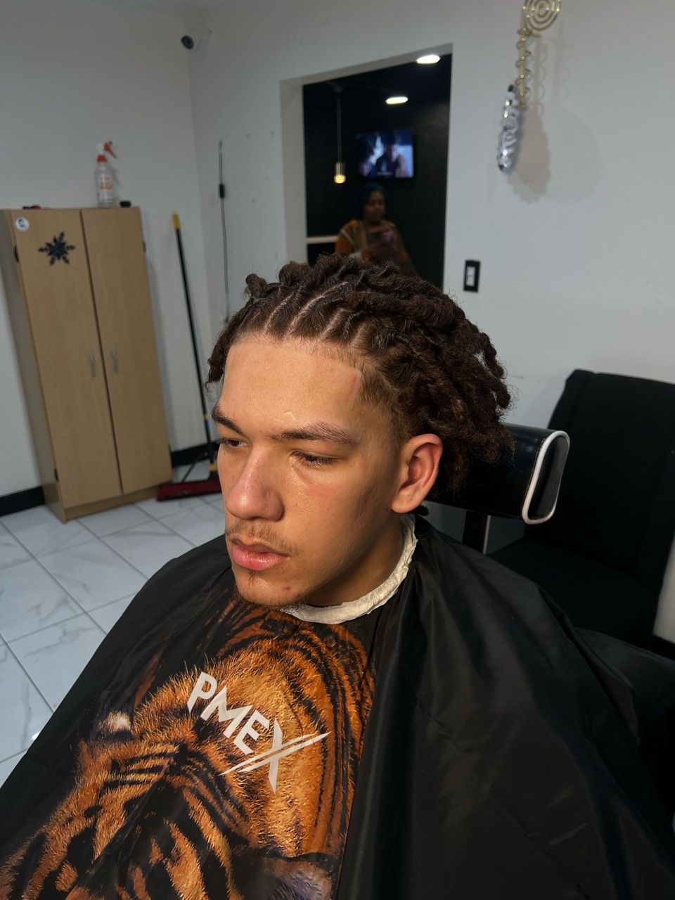 barber,hair styling,young man,interior