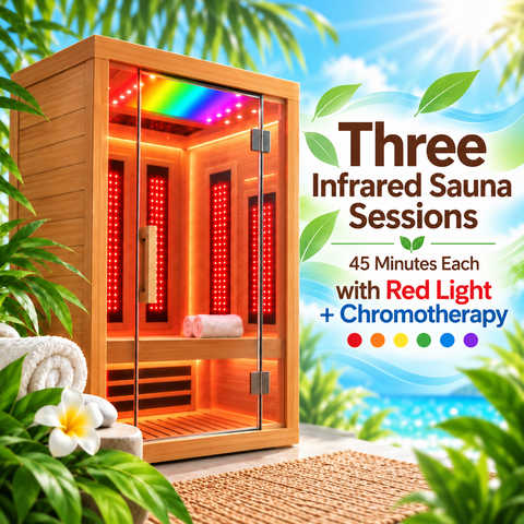 Infrared Sauna + Red Light + Chromotherapy - Three 45 Minute Sessions