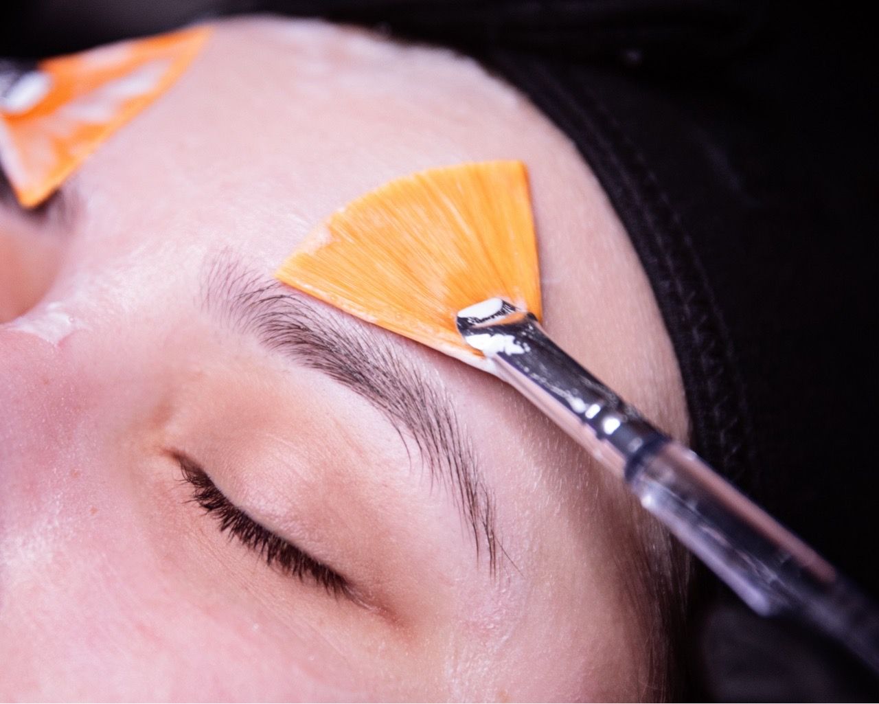 facial-treatment,skincare,esthetician,cosmetic-brush,brow-area,close-up,beauty-spa,skin-care
