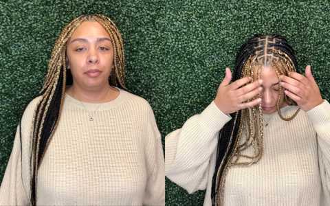 Small knotless box braids waist length hair included $20 deposit