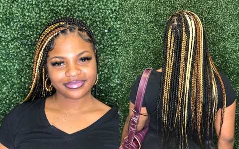 Medium knotless box braids