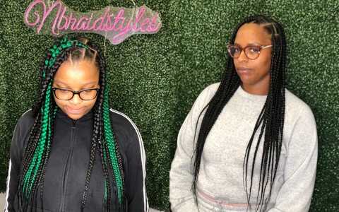 Large knotless box braids waist length hair included $20 deposit