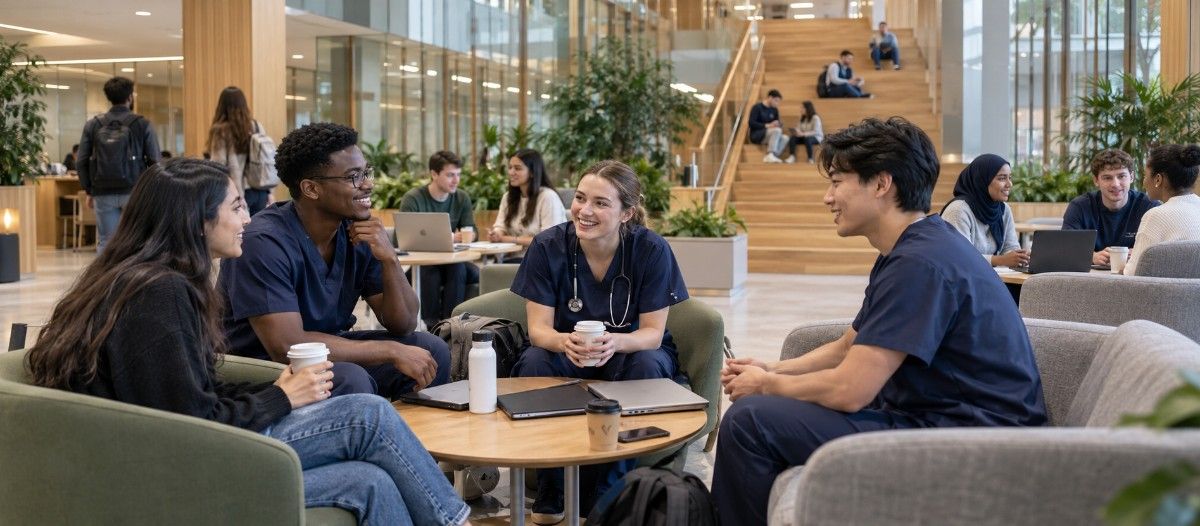 "Liverpool medical student life indoors"