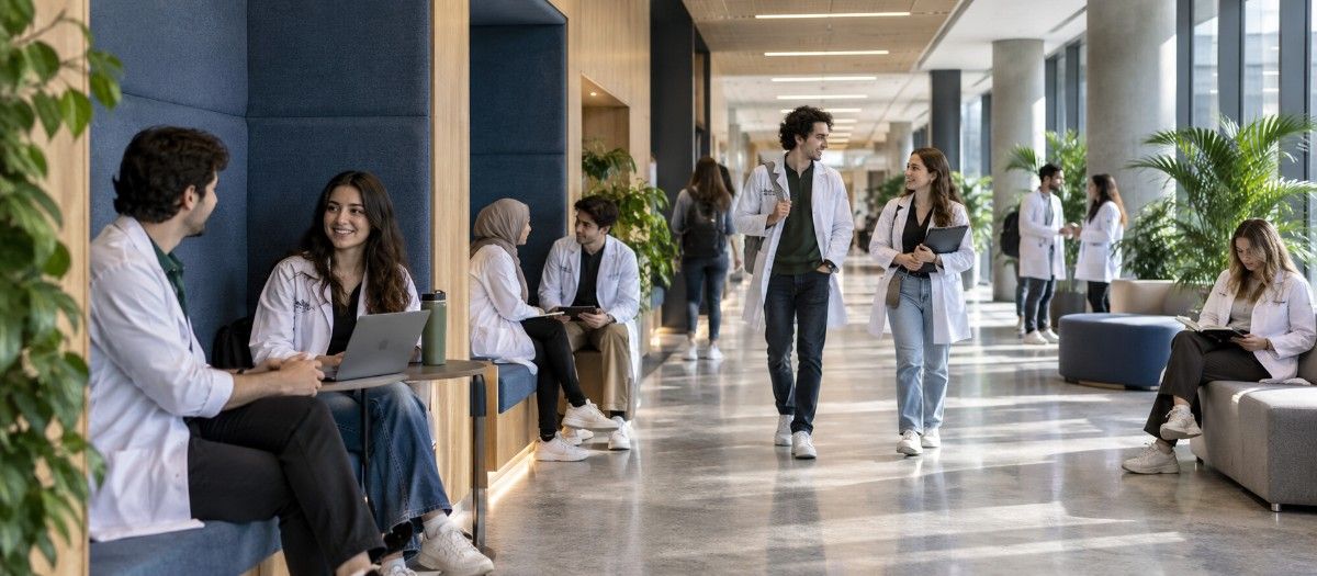 "Salerno medical student life indoors"