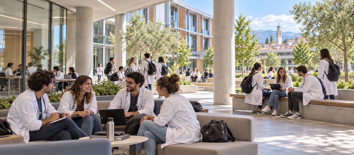 "UniUd medical student life on campus"