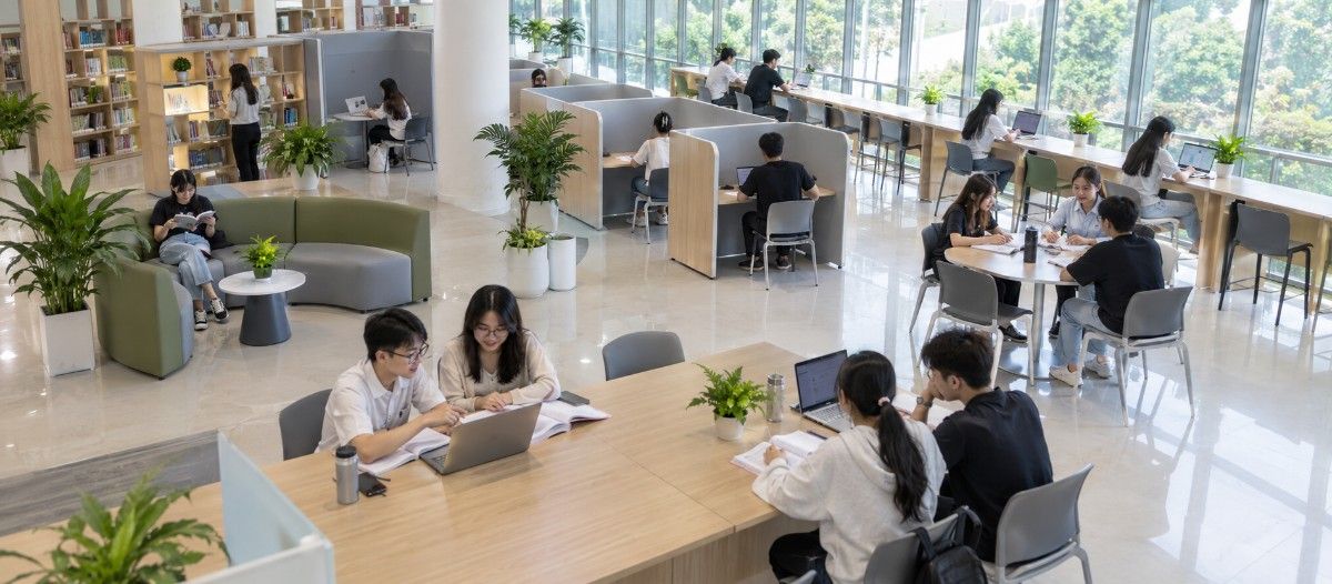"TVU student life in campus lounge"