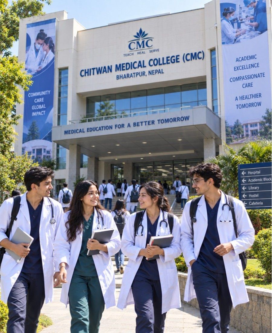 "Chitwan Medical College student life on campus"