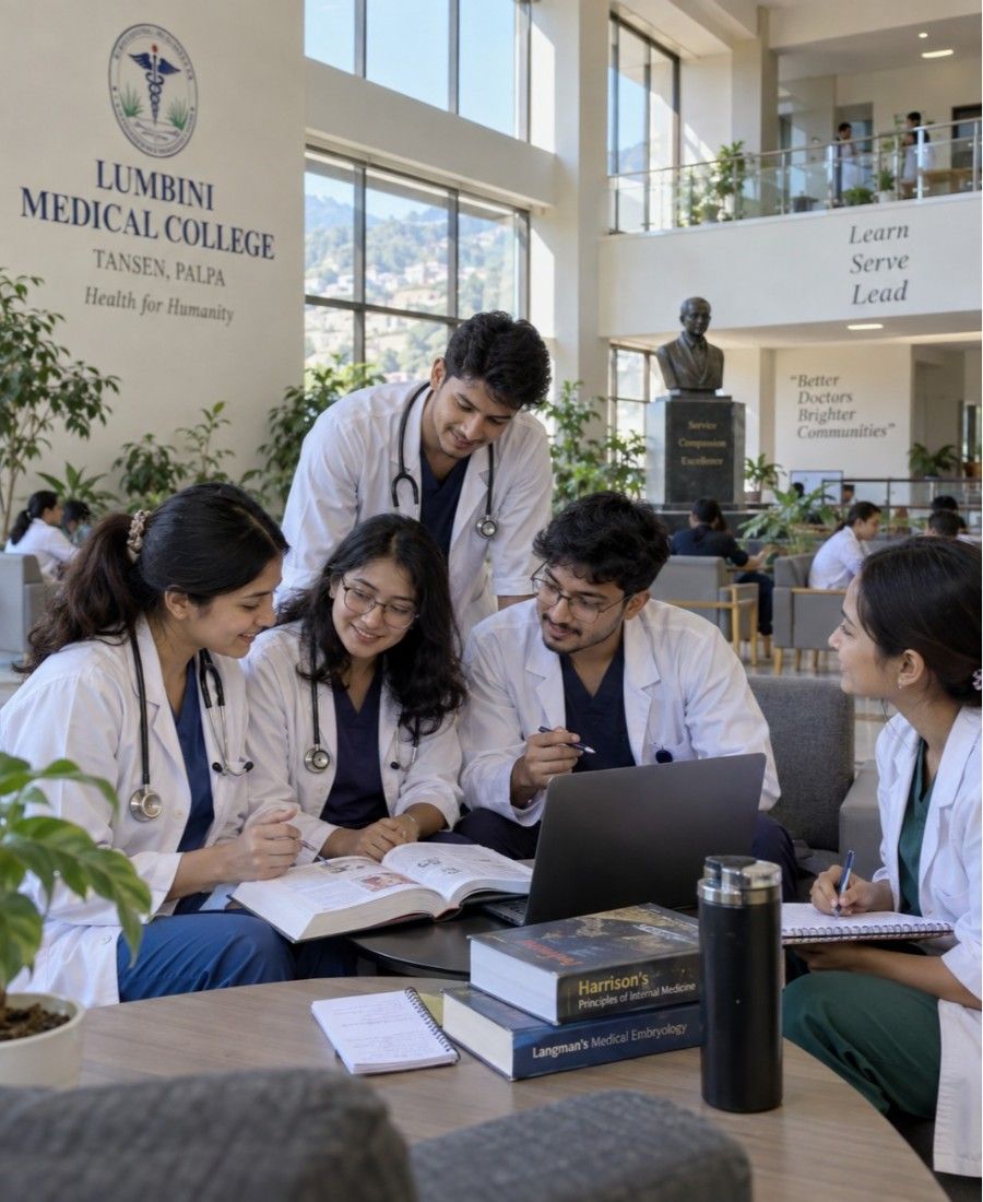 "Lumbini Medical College student life on campus"