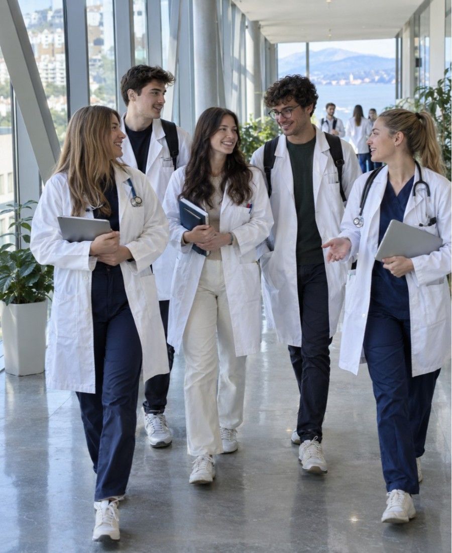 "University of Rijeka Faculty of Medicine student life on campus skybridge"