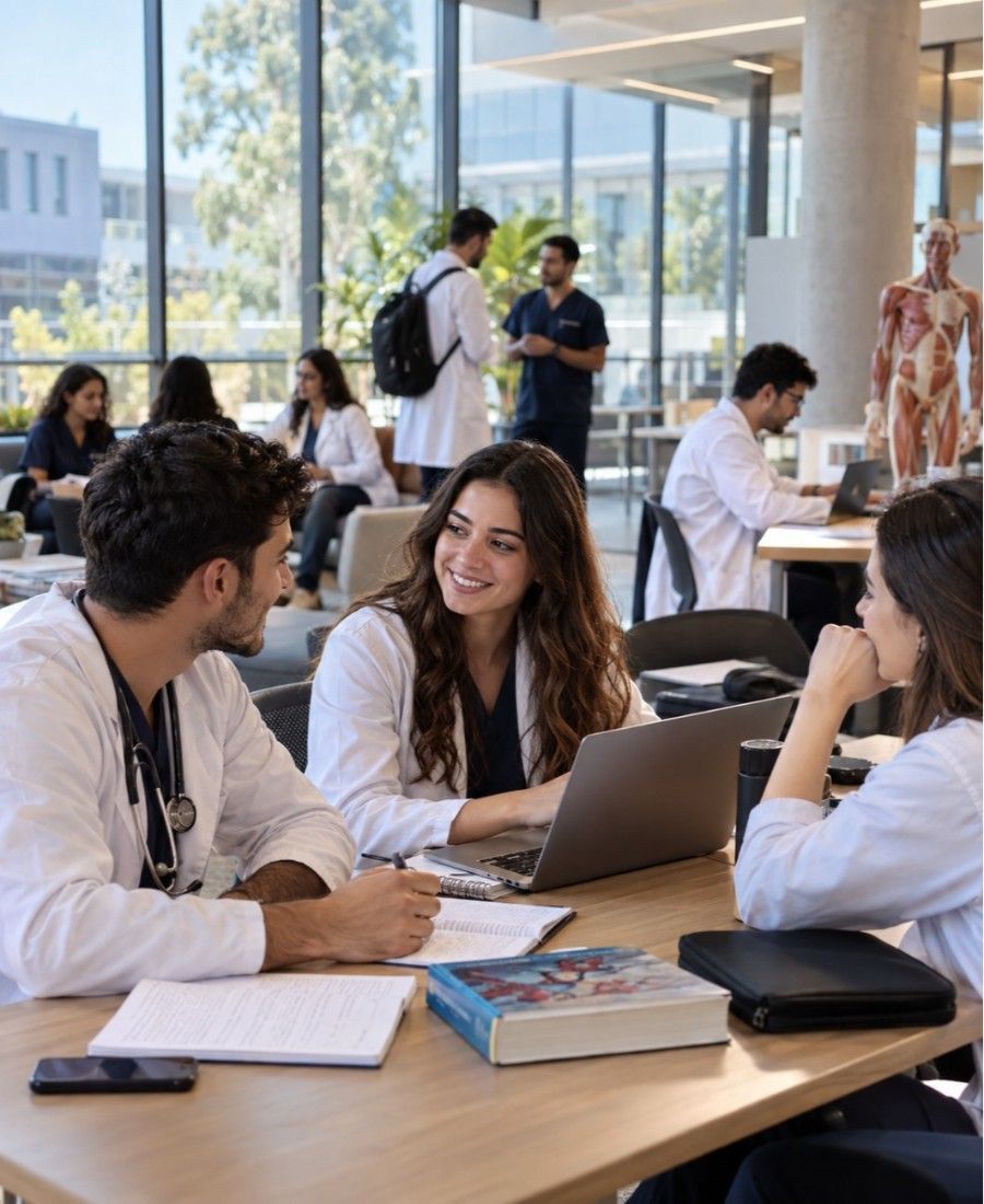 "Erciyes University Faculty of Medicine students in Campus"