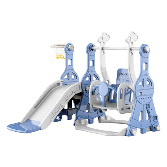 Kids Indoor/Outdoor Swing & Slide Set - Blue