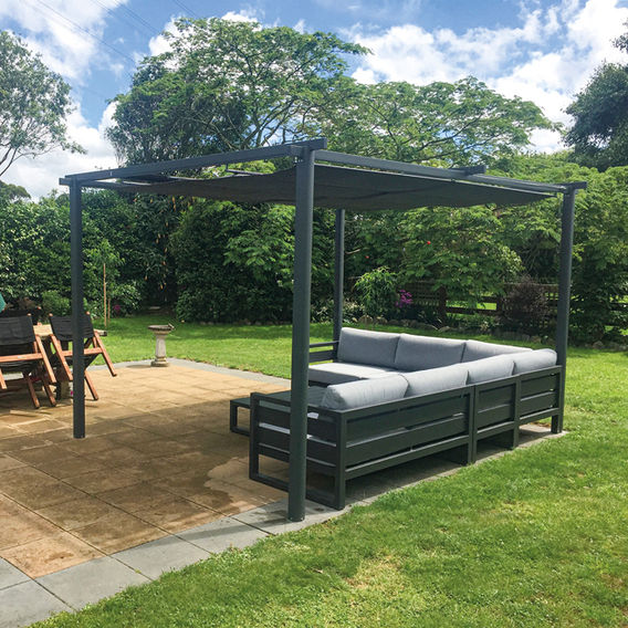 Freestanding Pergola with Retractable Canopy 3m x 4m