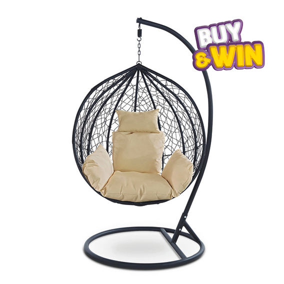 Outdoor Hanging Egg Chair Black