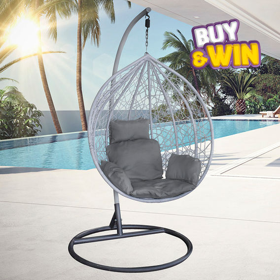 Outdoor Hanging Egg Chair Grey