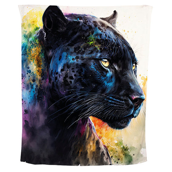 Animal Print Fleece Blanket - Coloured Panther