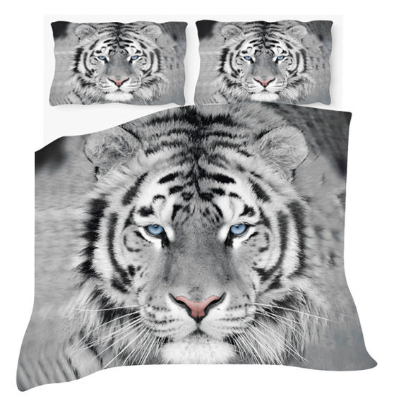 White Tiger Duvet Cover Bundle - Queen