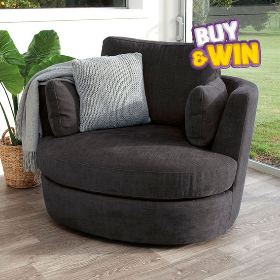 Cuddle Swivel Chair Charcoal