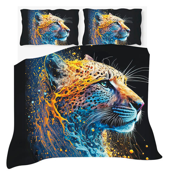 Coloured Cheetah Duvet Cover Bundle - King