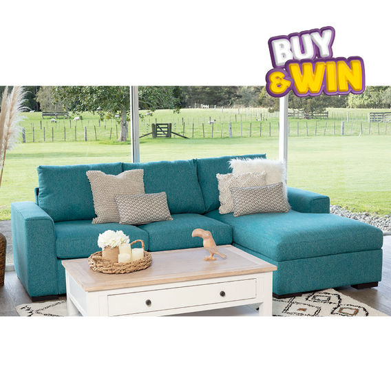 Marley Sofa Bed W/Chaise - Turquoise