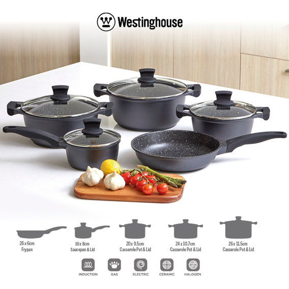 Westinghouse 5 Piece Non-Stick Pot And Pan Set