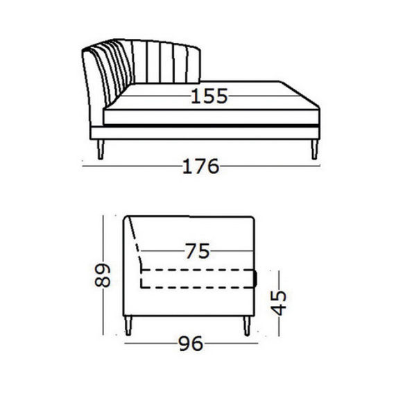 Amaya LHF Chaise - Charcoal