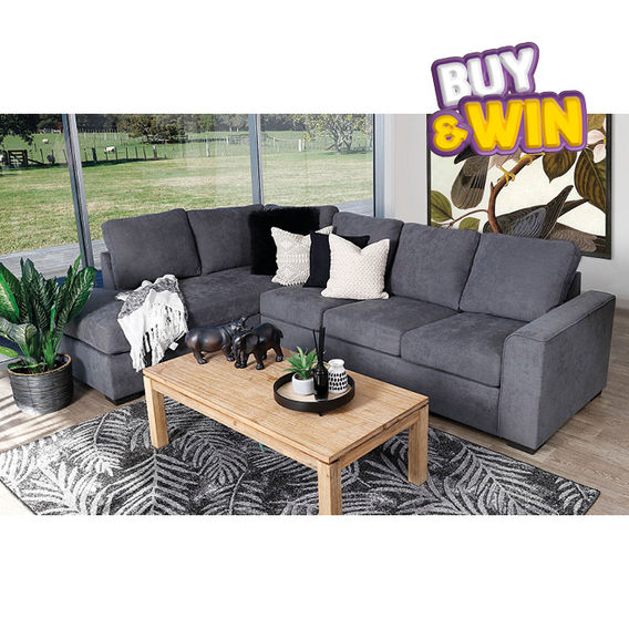 Kristie 3 Seater w/LHF Chaise - Dark Grey