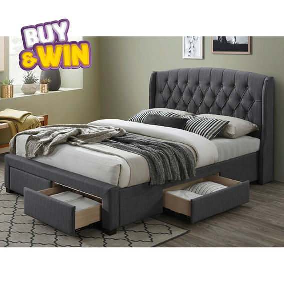 The New York Queen Bed - Dark Grey