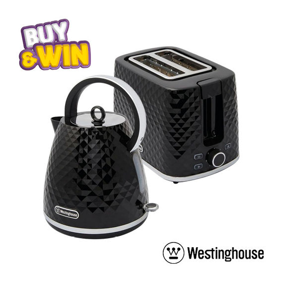 Westinghouse Kettle and Toaster Set - Diamond Black