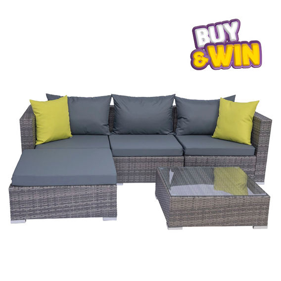 Vicenza Outdoor 4 Seater Corner Suite Grey