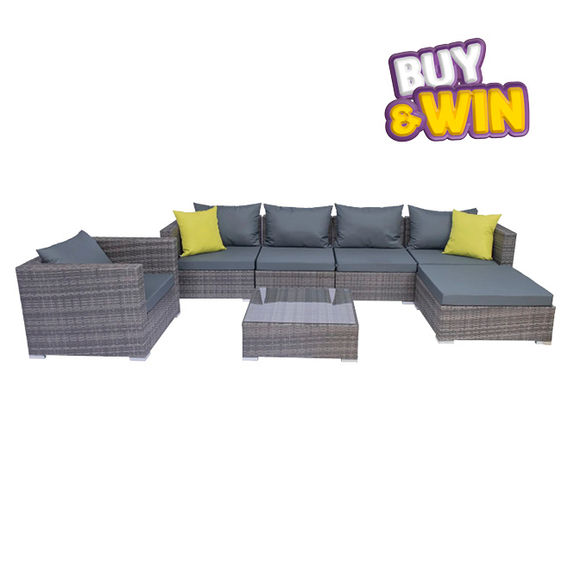 Vicenza Outdoor Corner 6 Seater Suite Grey