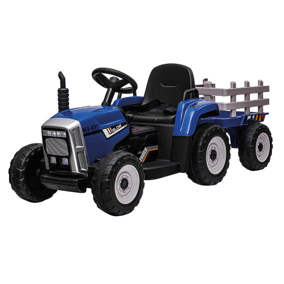 Ride On Tractor with Trailer - Blue