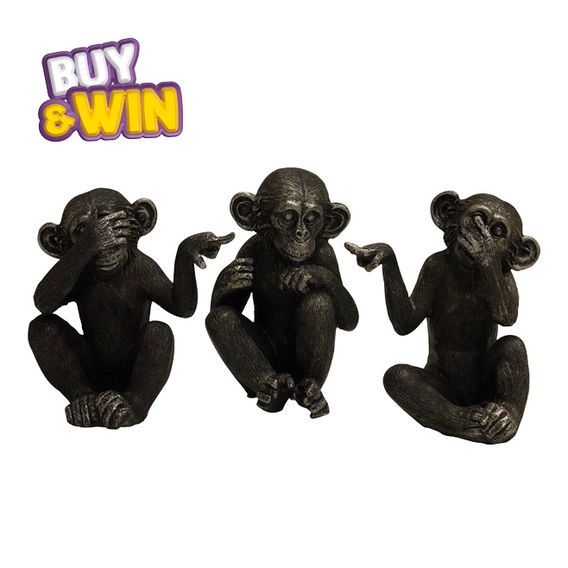 Set of 3 No Evil Monkeys Bronze