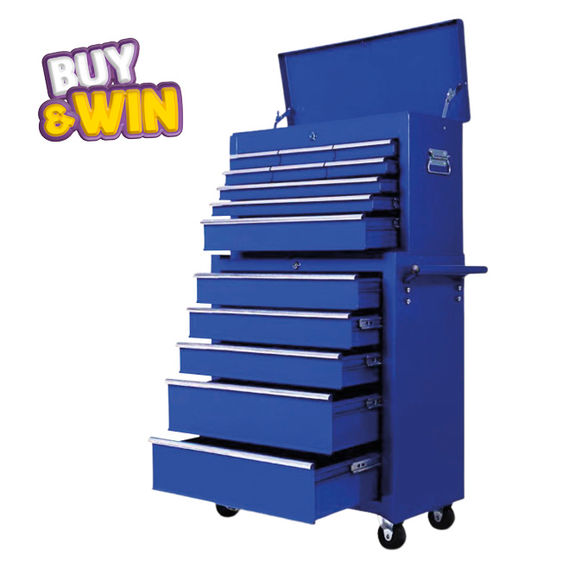 Rolling Tool Cabinet and Chest Combo - Blue