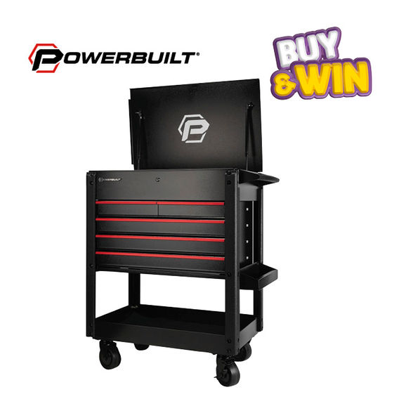 Powerbuilt 5 Drawer Rolling Tool Box Service Cart