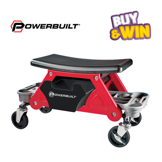 Powerbuilt Rolling Work Seat W/Organizer