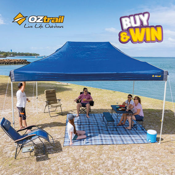 Oztrail Hydroflow Deluxe 6.0 Gazebo - Blue