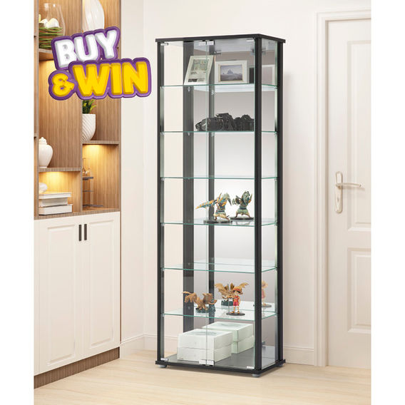 East Glass Display Cabinet 7 Tier