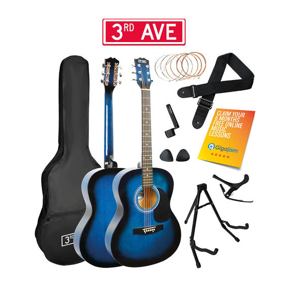 3rd Avenue Acoustic Guitar Premium Pack - Blueburst