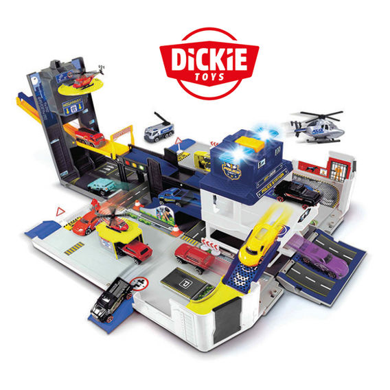 Dickie Toys Folding Police Truck Playset