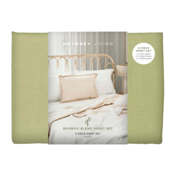 Bamboo Blend 6pc Sheet Set DB - Olive