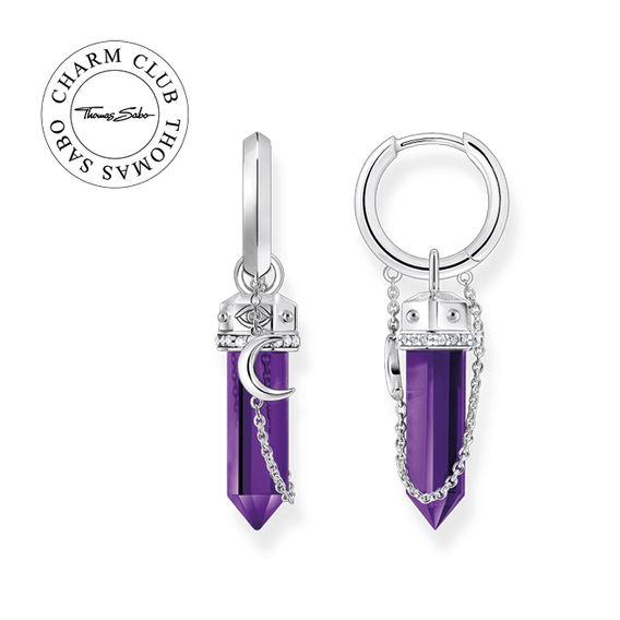 TS Cosmic Synthetic Amethyst Crystal Earrings