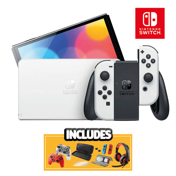 Nintendo Switch OLED  Console (White) Bundle